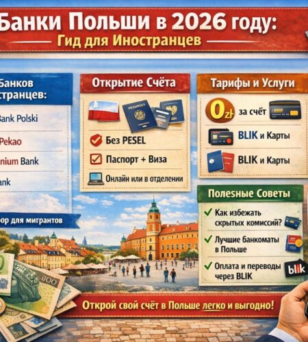 Банки Польши в 2026 году: где иностранцу открыть счёт и какой банк выбрать