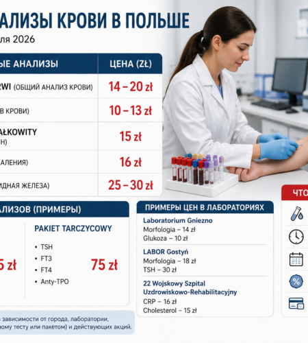 Цены на анализы крови в Польше